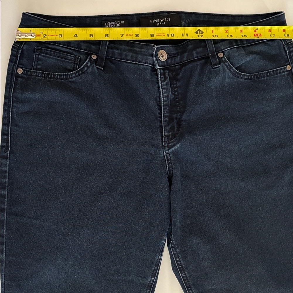 Nine West Cigarette Jeans, Size 16r/33, Dark Wash Blue Denim - Picture 4 of 14